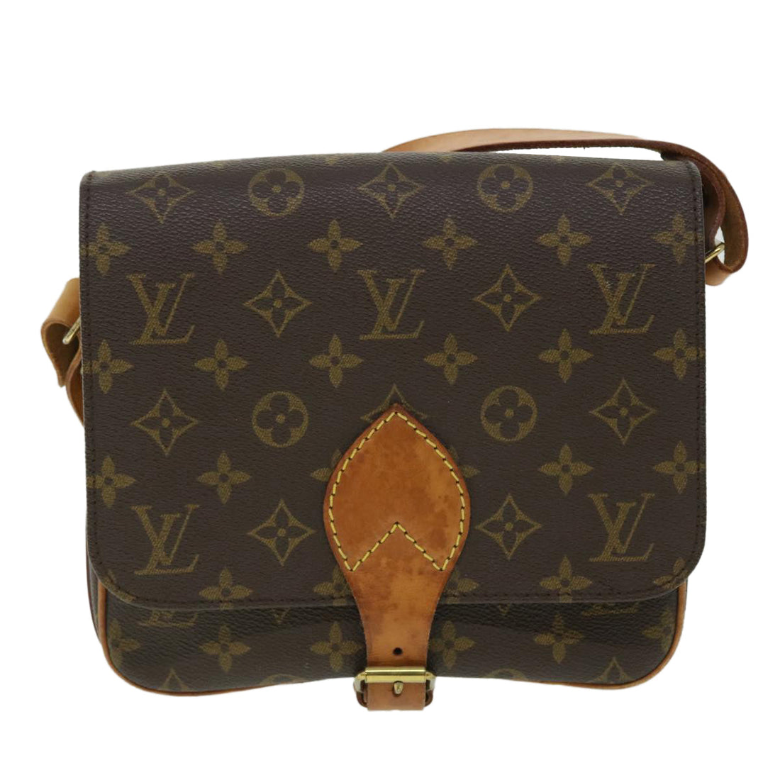 LOUIS VUITTON Monogram Cartouchiere MM Shoulder Bag M51253 LV Auth 51166