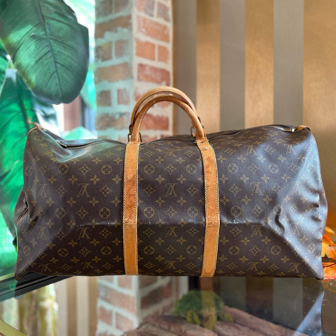 LOUIS VUITTON  Keepall 60 Brown Monogram Canvas Duffle Bag