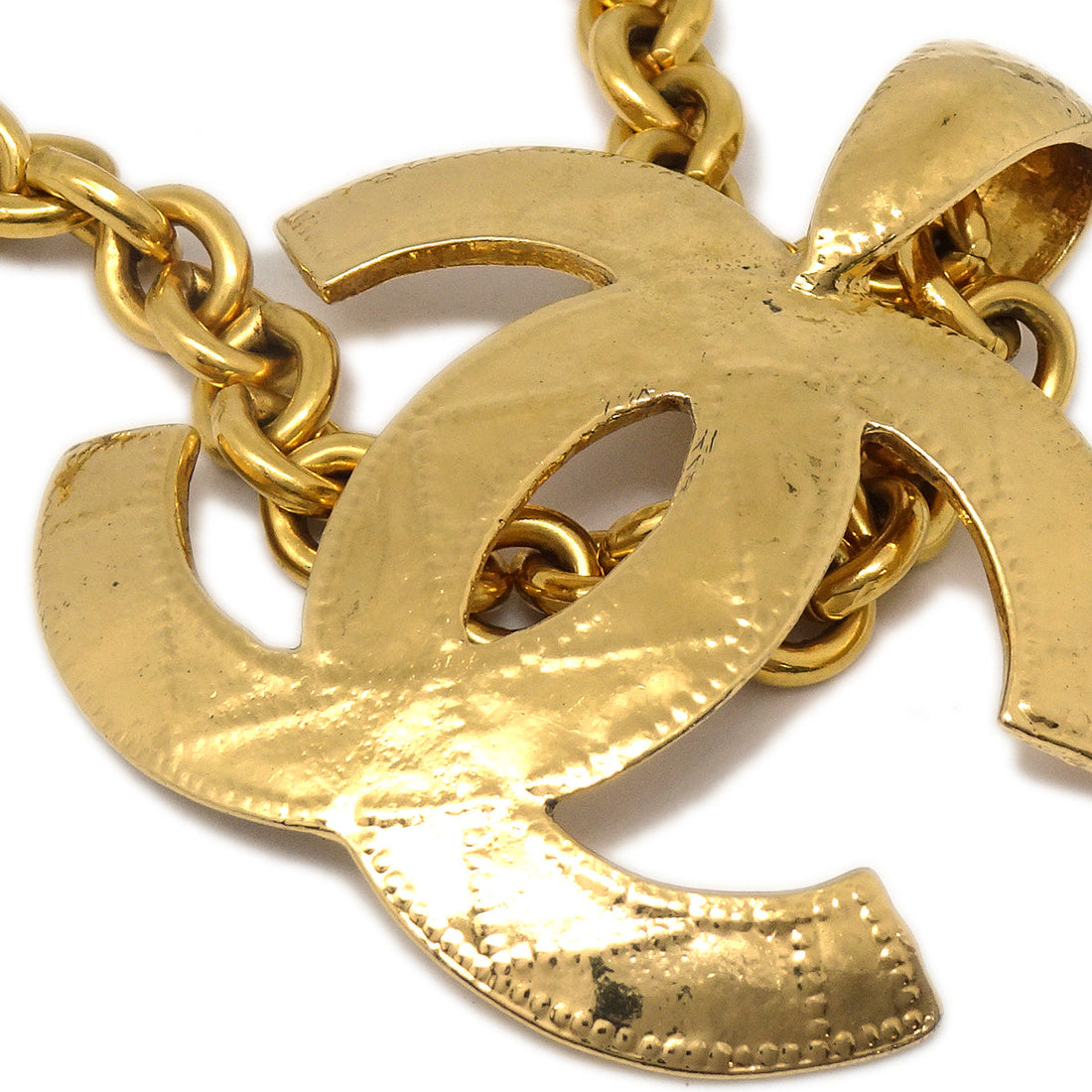 Chanel Quilted Charm Gold Chain Pendant Necklace Accessories 94A