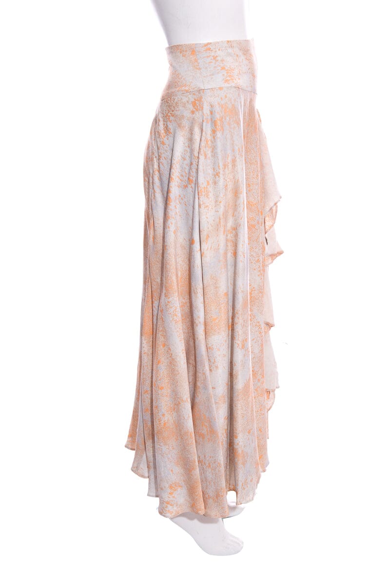 Free People Peach & Gray Printed Skirt SZ 2 NWT