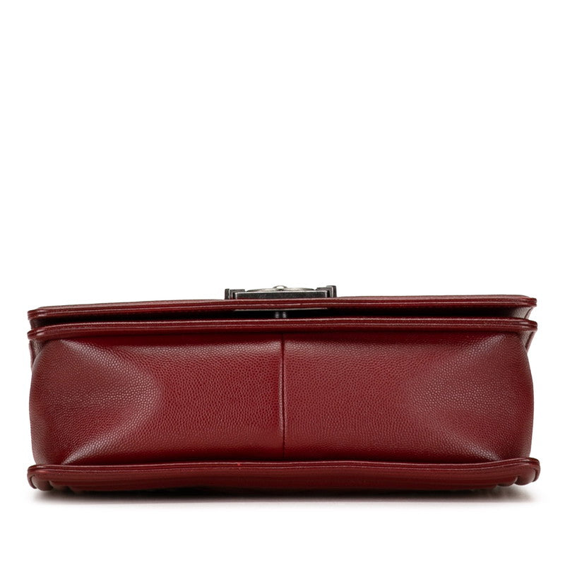 Chanel Chevron Caviar Le Boy Flap Bag  Leather Shoulder Bag in Good condition