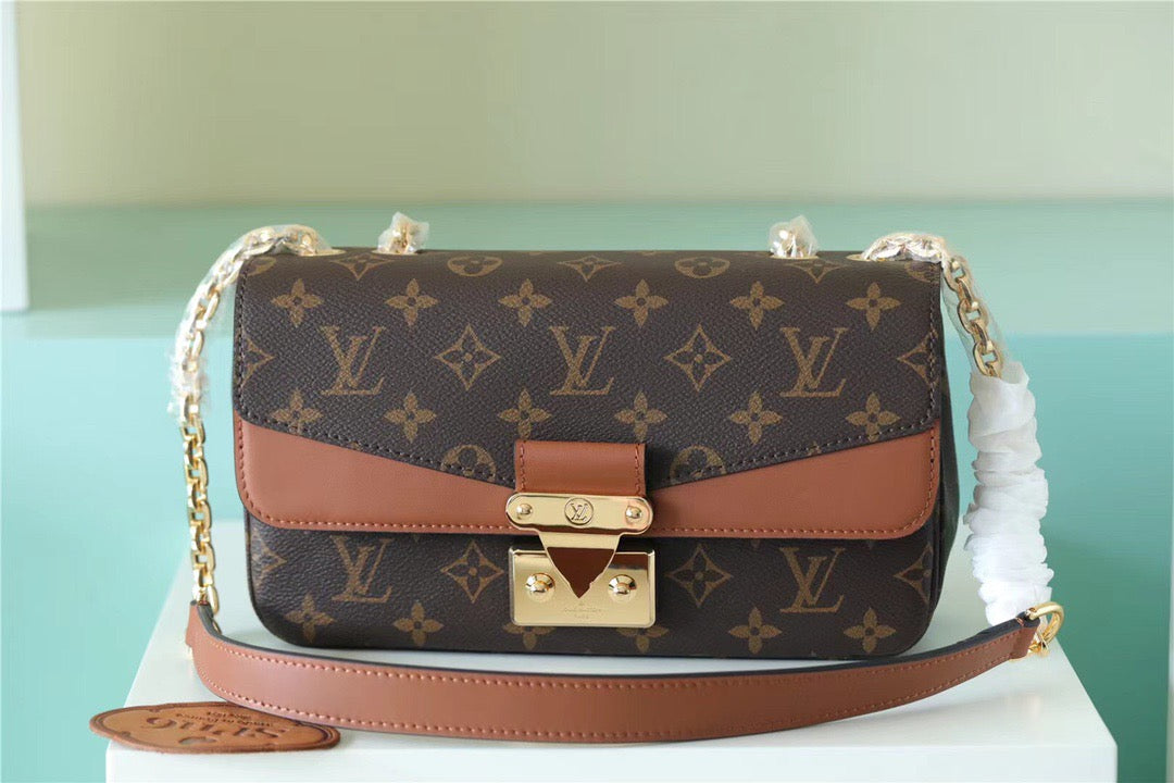 LV Marceau Monogram Canvas Caramel Brown For Womtlm,  Shoulder and Crossbody Bags 9.6in/24.5cm LV M46127