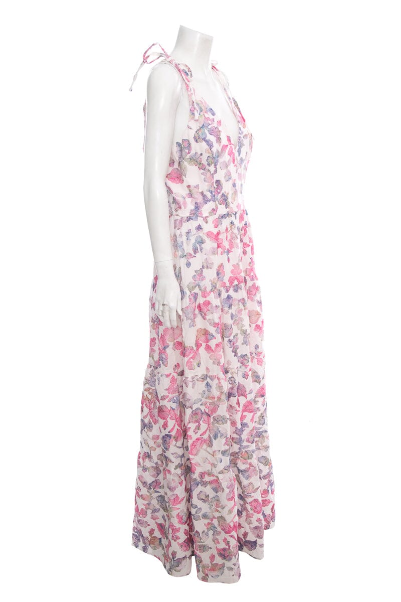 Dress the Population Pink and White Embroidered Flower Maxi Dress SZ XL NWT