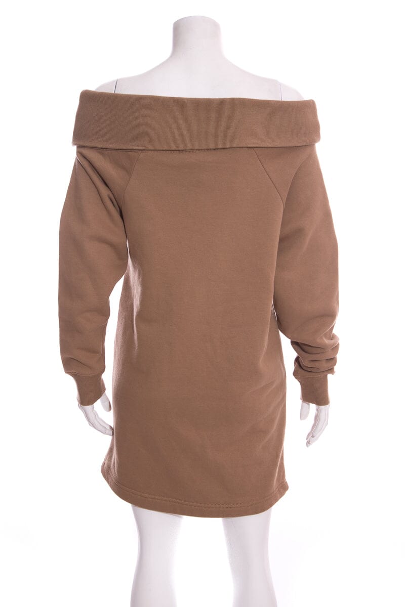 Marissa Webb Tan Off Shoulder Sweater Dress SZ S