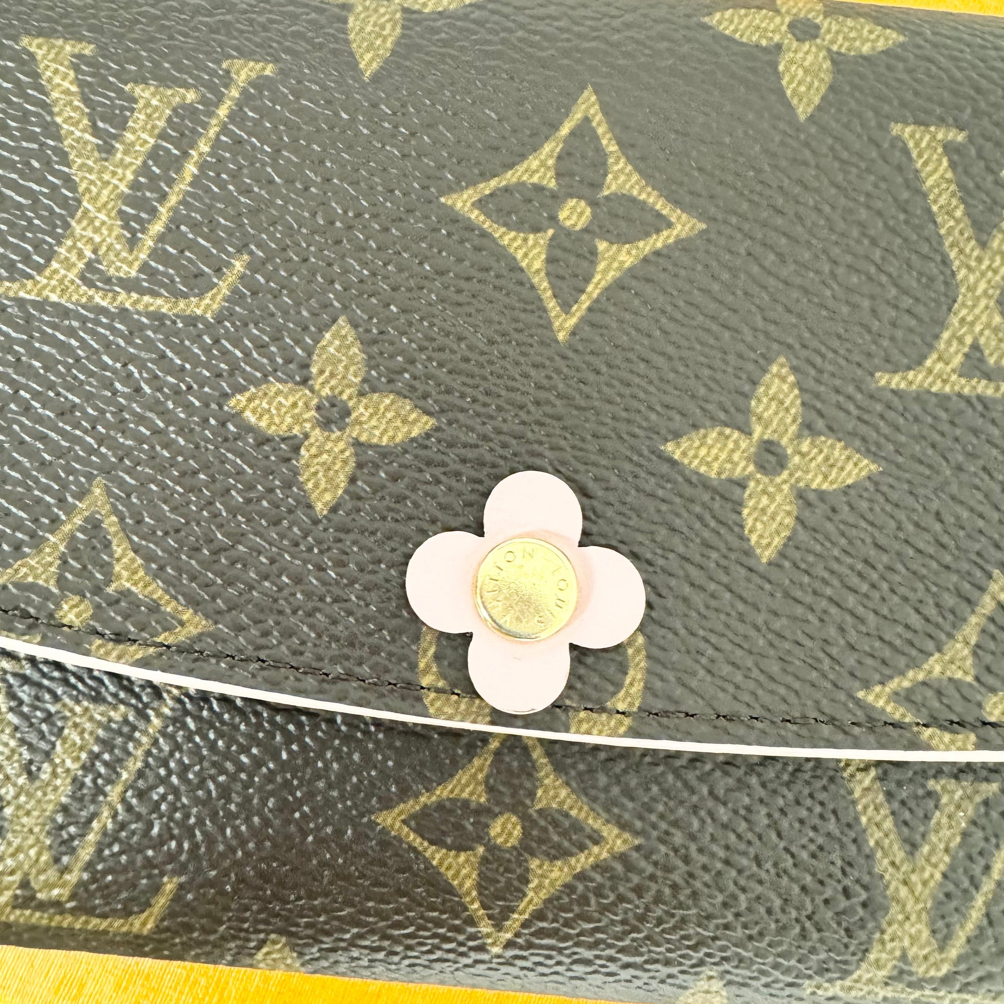 LOUIS VUITTON Monogram Bloom Flower Emilie Wallet in Fuchsia