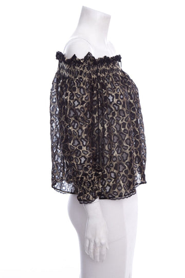 Just Cavalli Black & Gold Blouse SZ 44