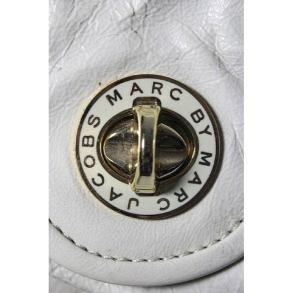 Marc by Marc Jacobs, ivory crinkled patent leather, extra large, satchel style, shoulder purse