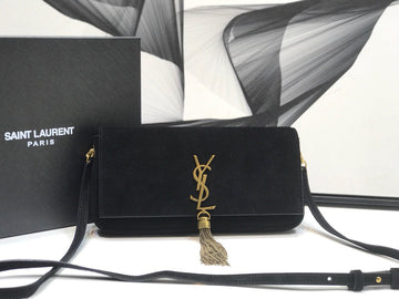 YSSL Kate Tassel Small Shoulder Bag Black For Womtlm 10.2in/26cm YSL 6042760UD7W1011