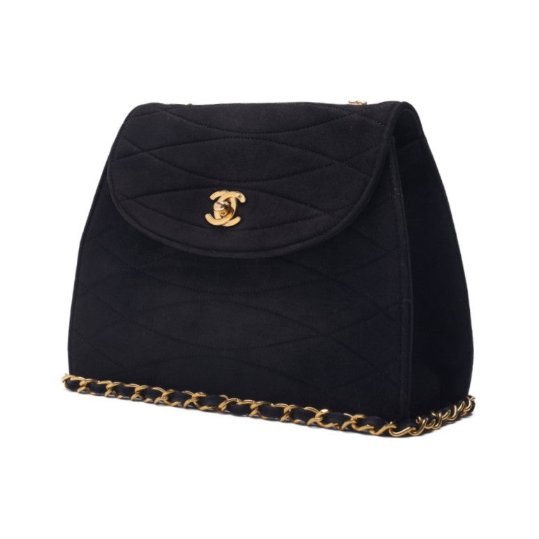 Chanel Round Flap Turnlock Chain Shoulder Swede Black  Shoulder Bag  Shoulder Bag Ladies Shoulder Bag Hybrid ? Ship??SS? Wicked Mountain Bookstore Online