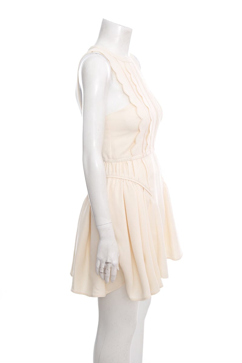 Self Portrait Cream Sleeveless Fit and Flare Mini Dress SZ 2 NWT