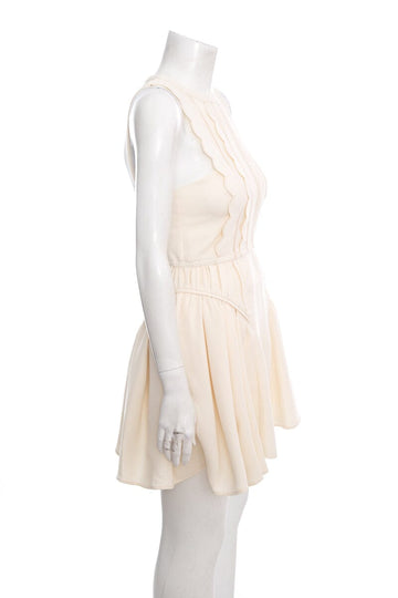 Self Portrait Cream Sleeveless Fit and Flare Mini Dress SZ 2 NWT