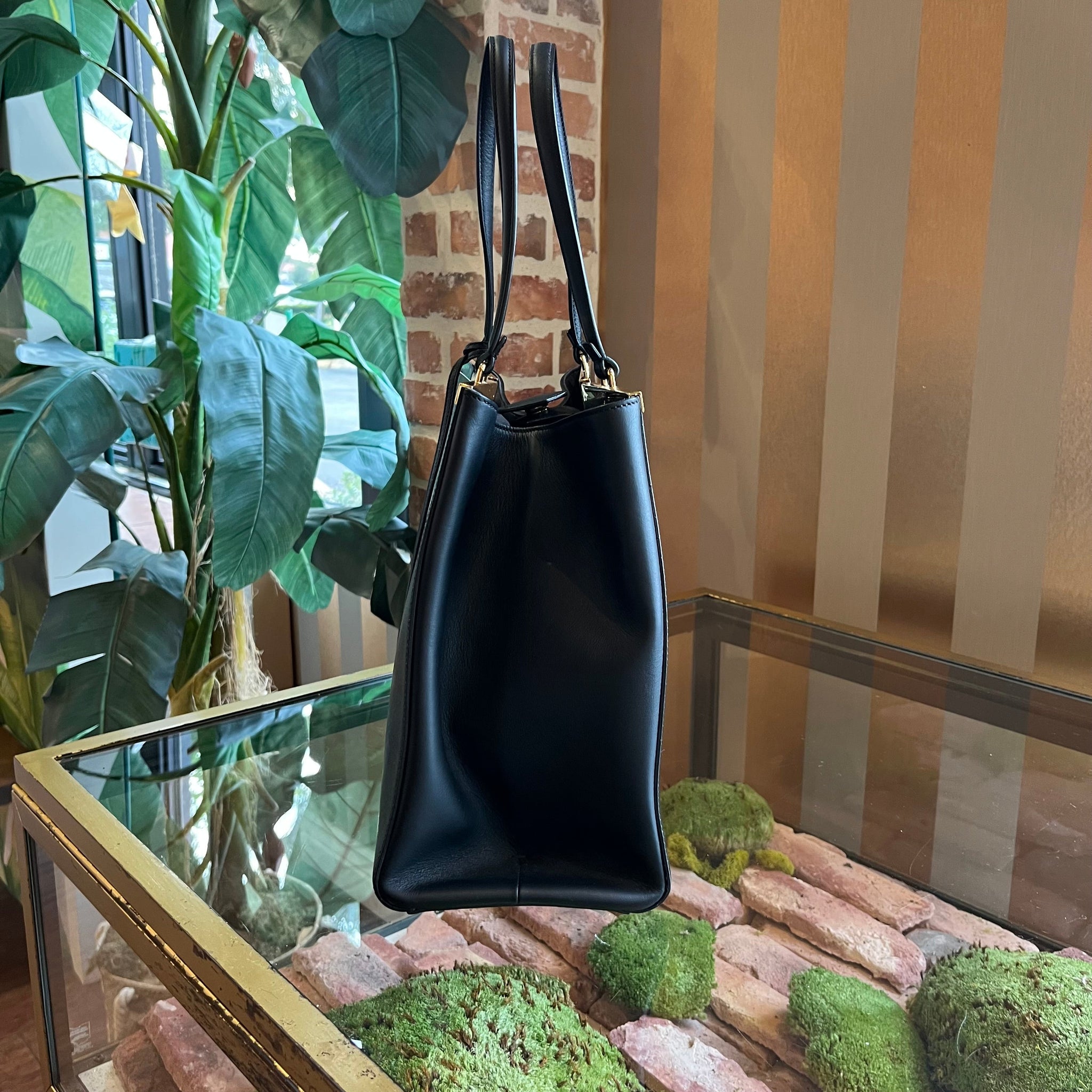 FENDI 3Jours Medium Black Saffiano Leather Handbag