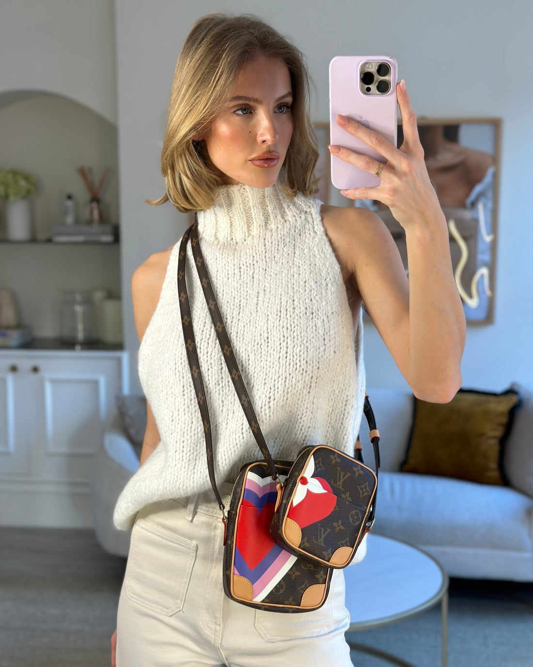 Louis Vuitton Monogram Game On Panam Set Shoulder Bag with Gold Hardware