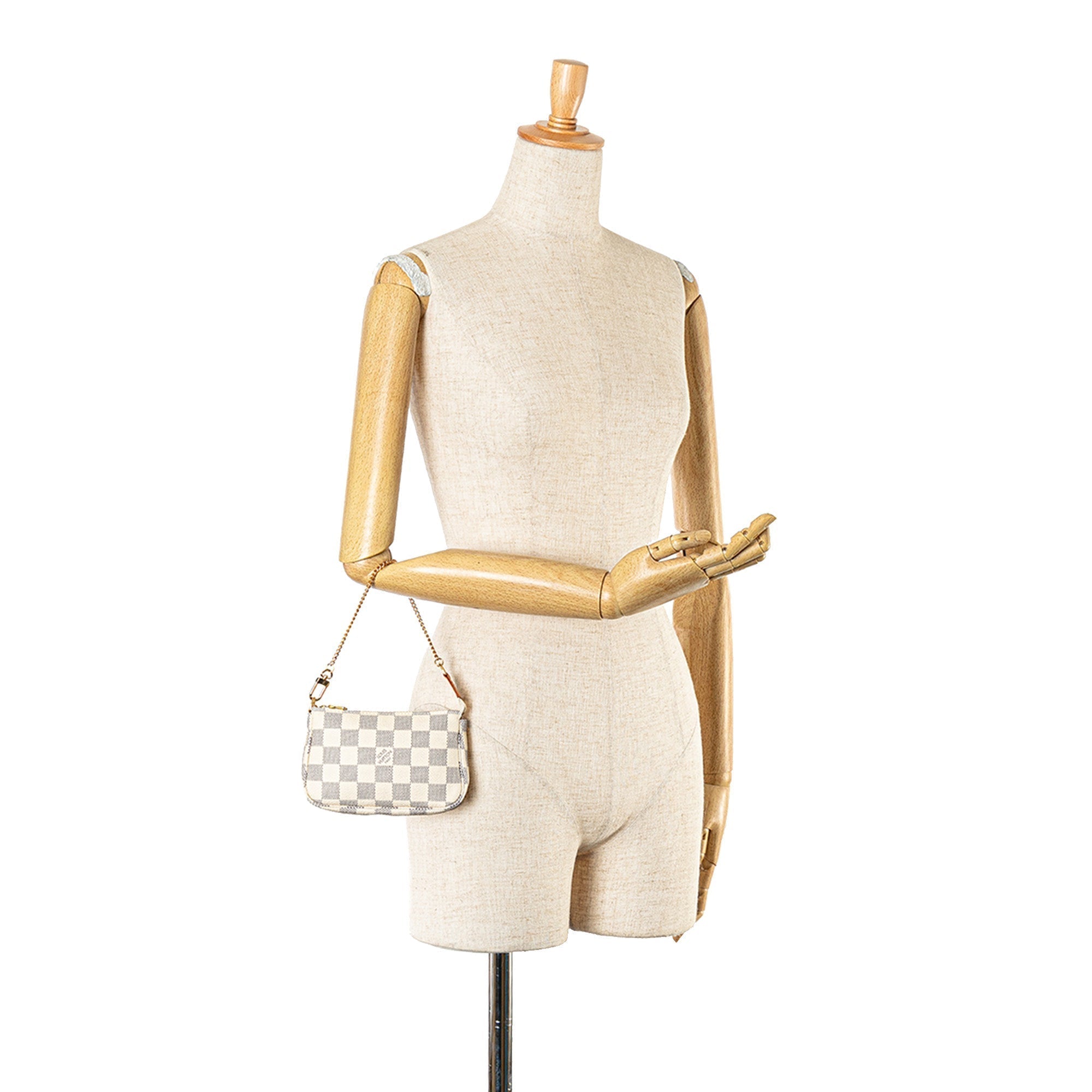 White Louis Vuitton Damier Azur Mini Pochette Accessoires Handbag