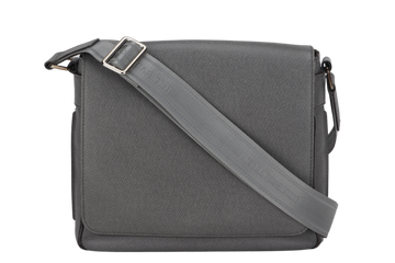 LOUIS VUITTON ROMAN GREY LEATHER MESSENGER BAG SILVER HARDWARE WITH DUST COVER