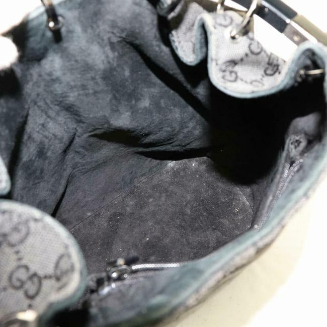 Gucci Black Guccissima Print Canvas/Leather XL Bucket Bag With Resin Handle