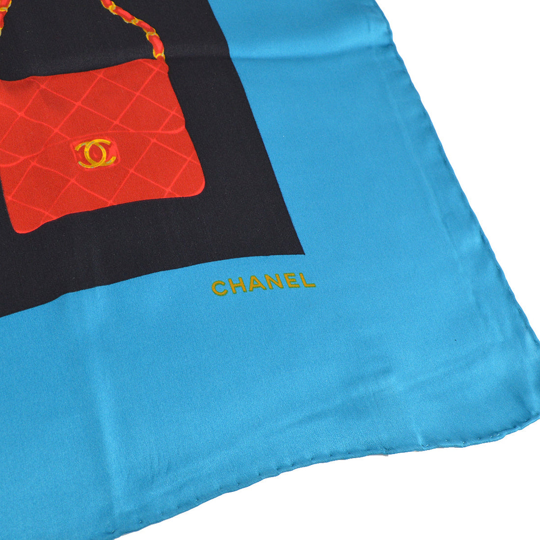 Chanel Scarf Blue Small Good