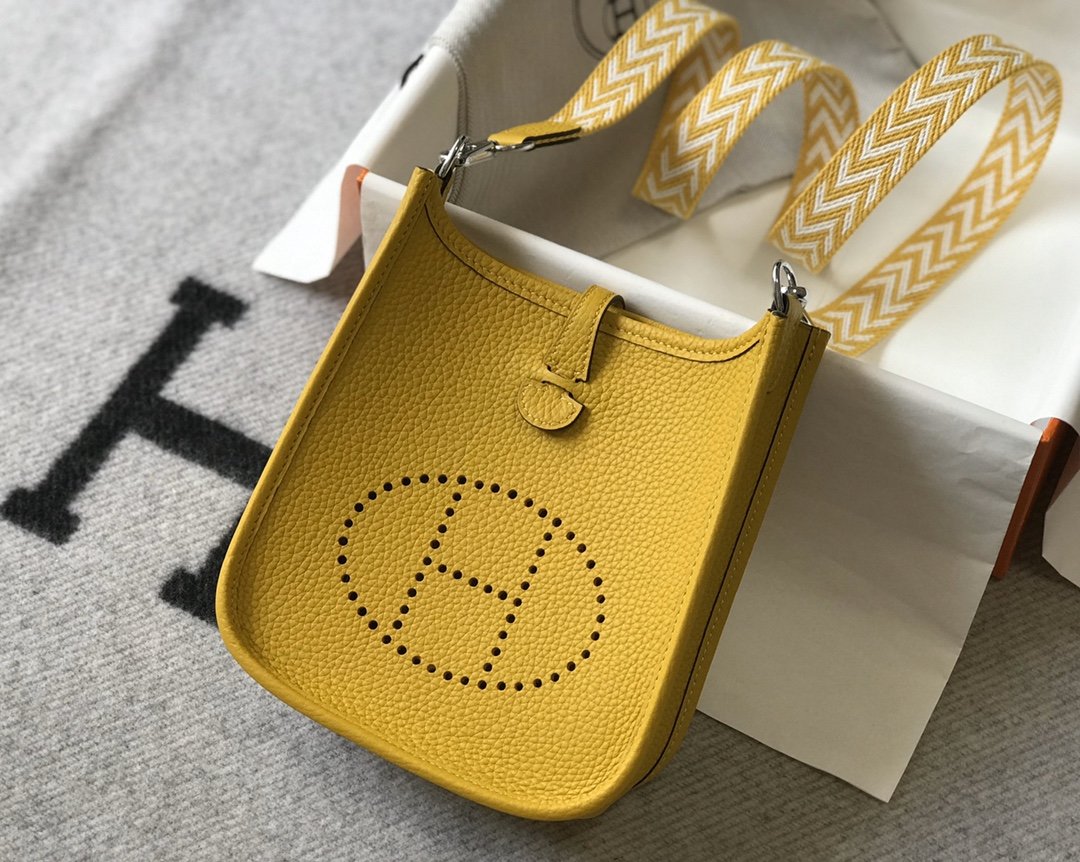 HM Evelyne 16 Amazone Bag Yellow With Silver-Toned Hardware For Womtlm, Shoulder And Crossbody Bags 6.3in/16cm