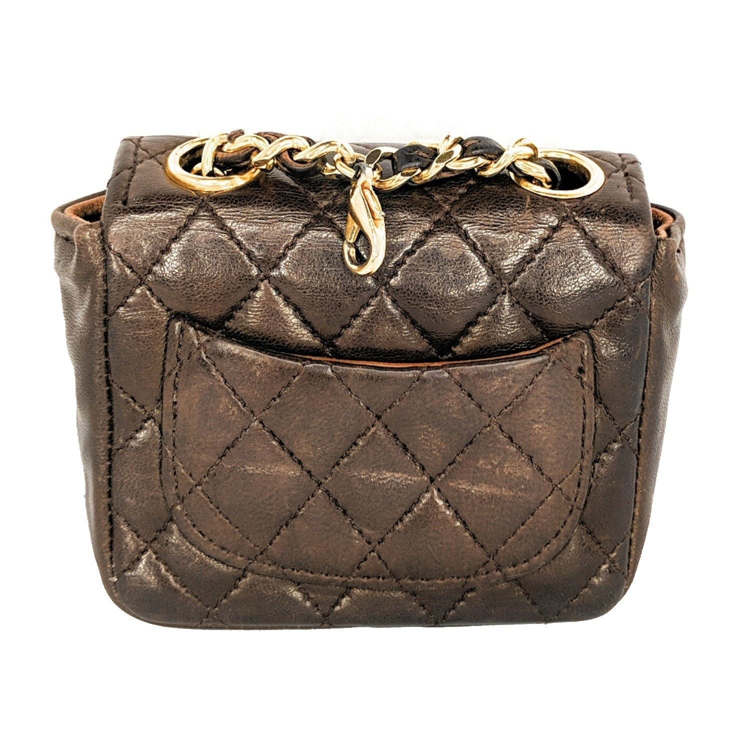 Chanel Bag Vintage Brown Quilted Micro Belt Bag