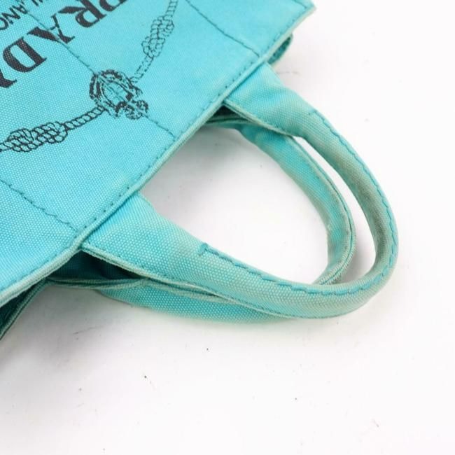 Prada Shoulder Bag Canapa Two Way Style Aqua Black Xl Logo Gold