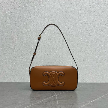CE Camera Shoulder Bag Cuir Triomphe Brown For Womtlm 10in/26cm 199183DU3.04LU