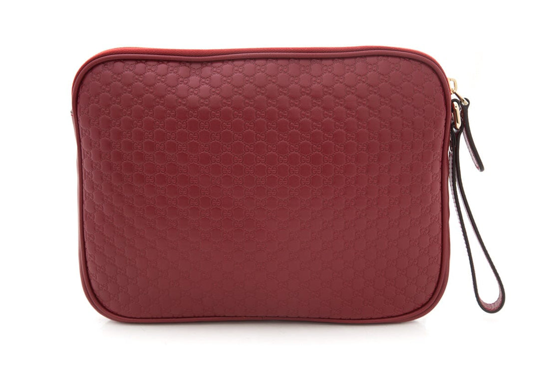 Gucci Microguccissima Red Leather Clutch Bag
