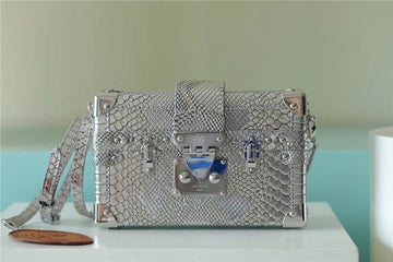 LV Petite Malle High Shiny Alligator Silver For Womtlm,  Shoulder And Crossbody Bags 7.9in/20cm LV 