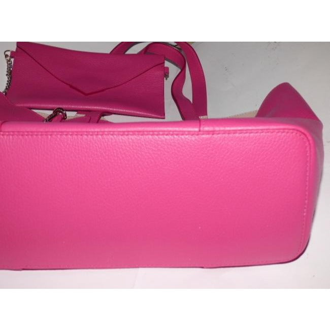 SALE! NWT, Barbie pink leather, Furla tote bag w wallet on a chain