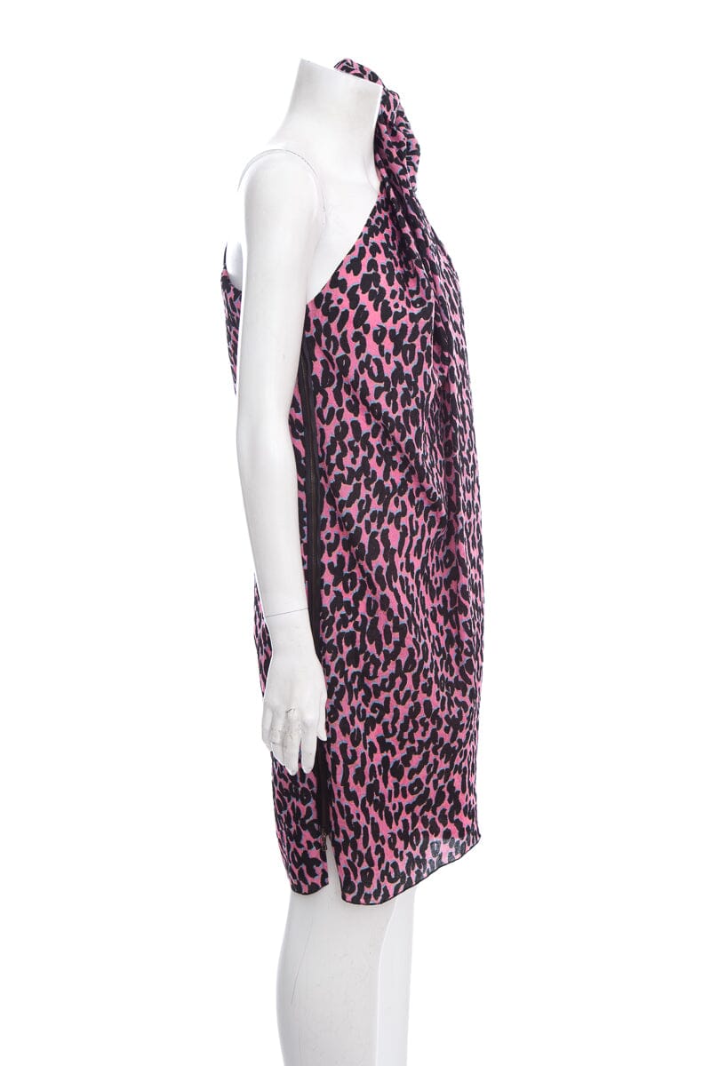 Lanvin Pink & Black Leopard Dress SZ 36