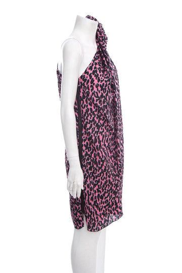 Lanvin Pink & Black Leopard Dress SZ 36