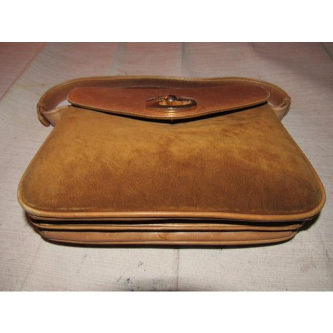 Gucci Vintage Pursesdesigner Purses Camel Suede And Leather Shoulder Bag