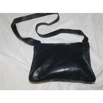 Fendi Shoulder W Satchel Cross Body Or W Multi Color Rainbow Stitches On Navy Leather Messenger Bag