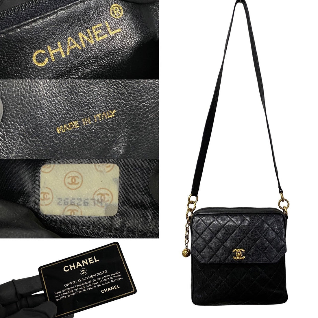 Chanel CC Caviar Crossbody Bag Leather Crossbody Bag 33037 in Good condition