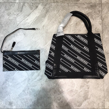 Baltlm Navy Small Cabas Tote Bag In Black, For Womtlm,  Bags 18.5in/47cm