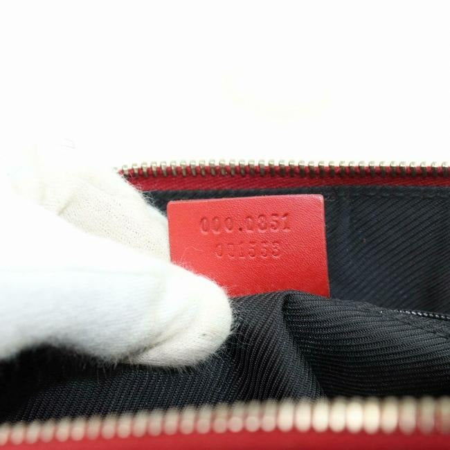 Gucci Boston Red Guccissima Printchrome Leather Satchel