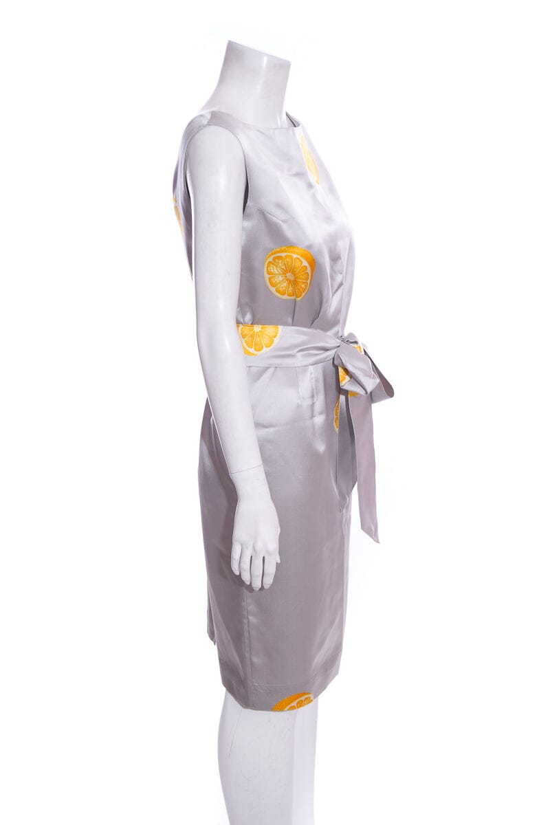 Posey Shanghai Grey Lemon Dress SZ S
