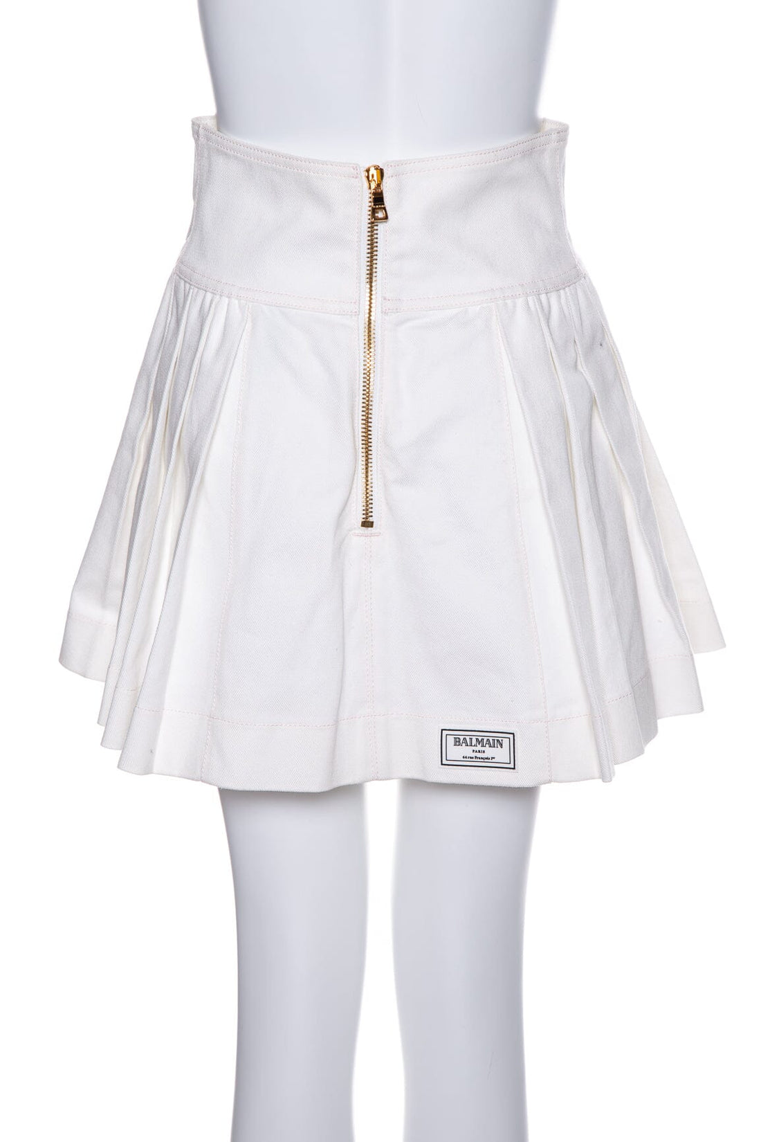 Balmain White Pleated Skirt SZ 38