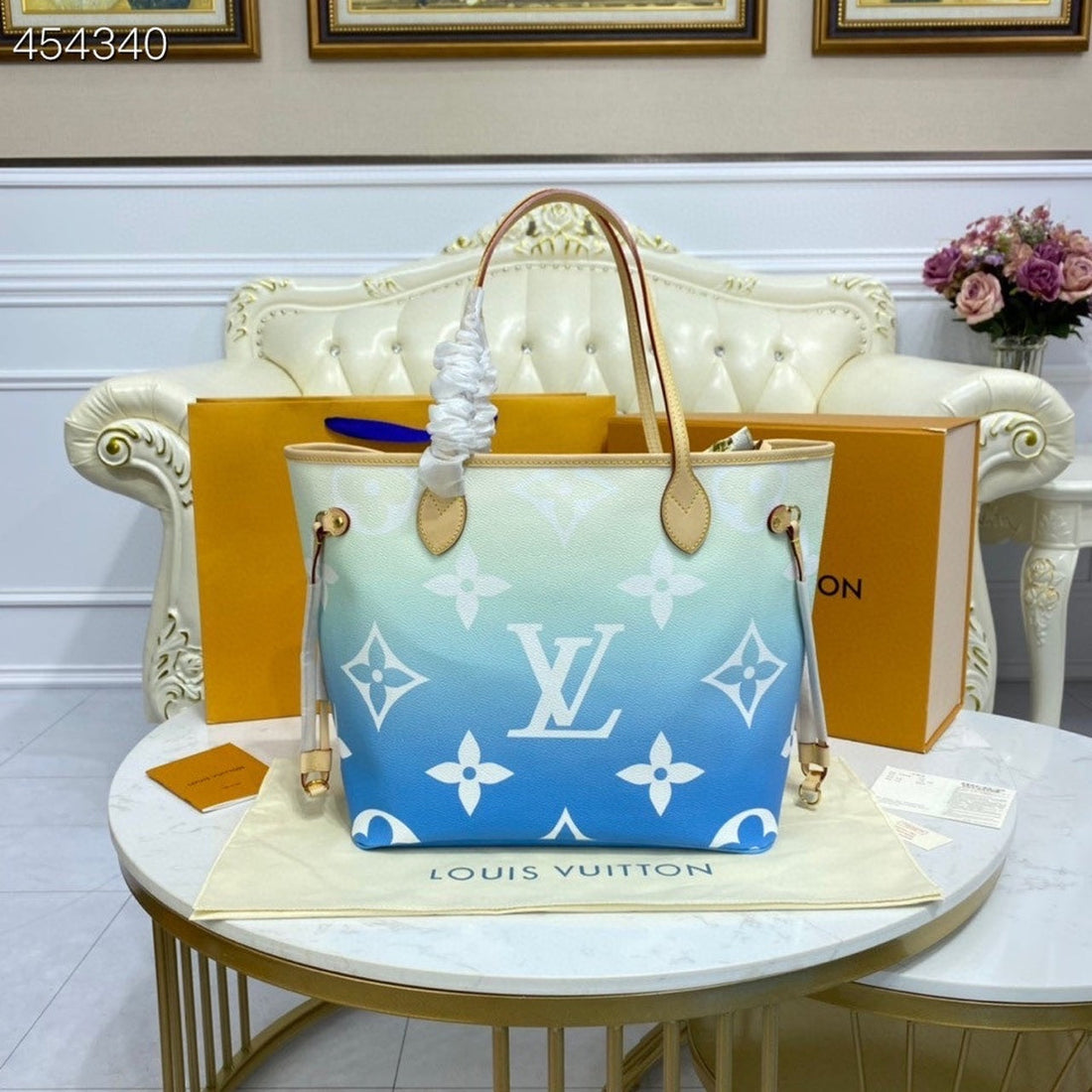 LV Neverfull MM Tote Bag Monogram Giant Canvas Blue For Womtlm,  Shoulder Bags 12.2in/31cm LV M45678