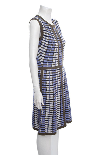 Missoni Purple & Green Stripe Polka Dot Sleeveless Dress SZ 46