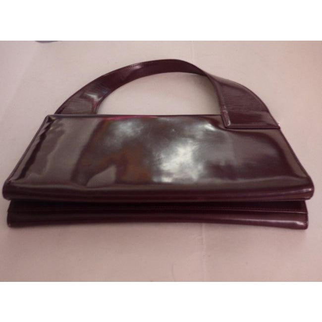 Gucci Vintage Glossy Brown Leather Shoulder Bag