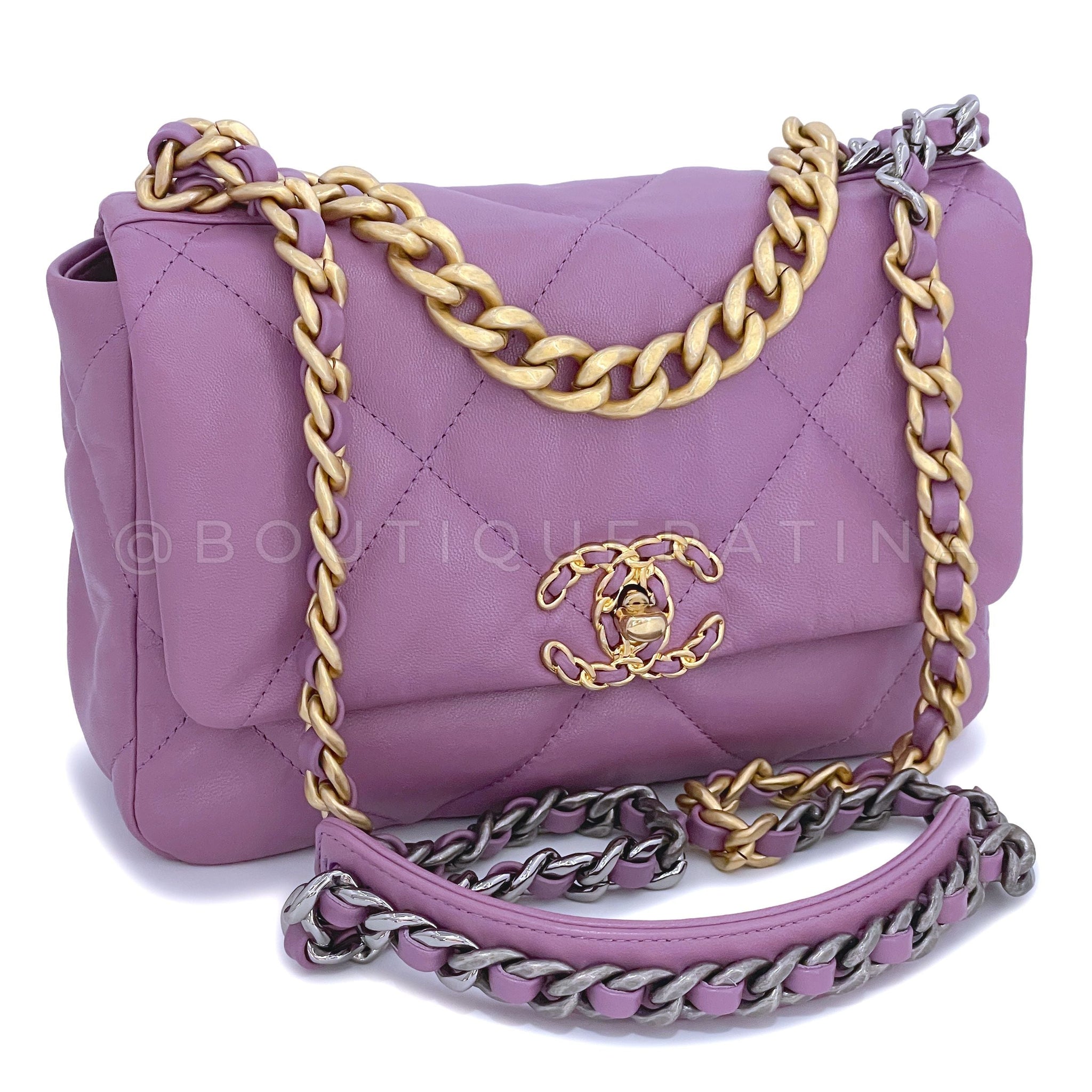 Chanel 19 20B Lavender Mauve Medium Flap Bag
