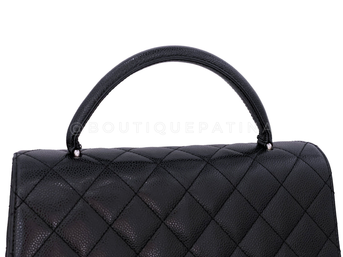 Chanel Vintage Black Caviar Kelly Flap Bag SHW