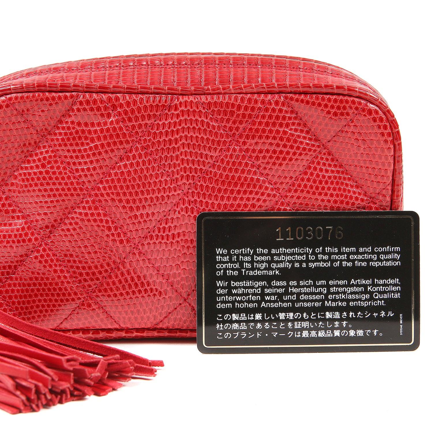 Chanel Braise Red Lizard Clutch