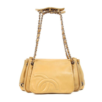 Chanel Beige Leather Accordion Flap Bag