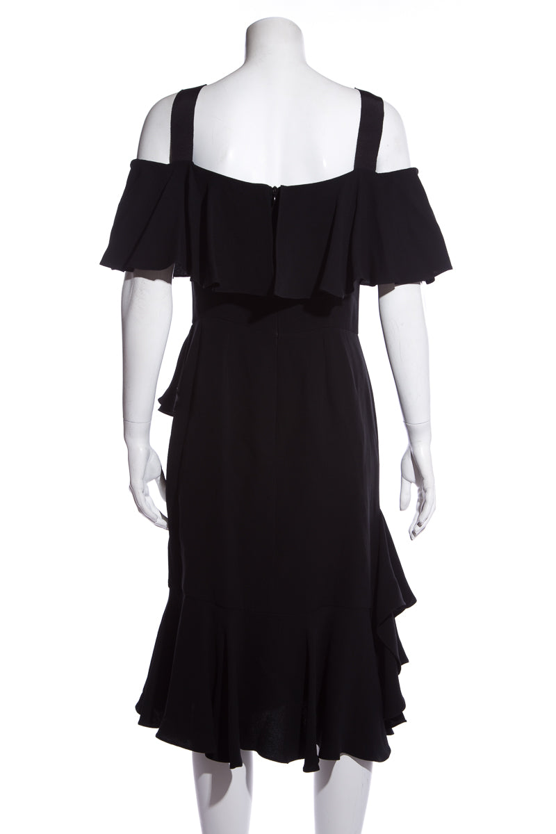 Alexander McQueen Black Ruffled Dress SZ 42