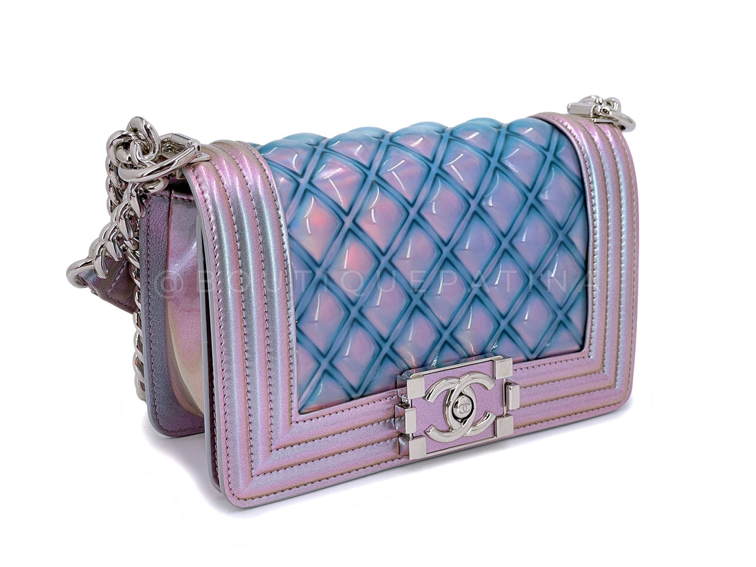 Chanel 18S Purple Mermaid Iridescent Water Boy Flap Bag Small