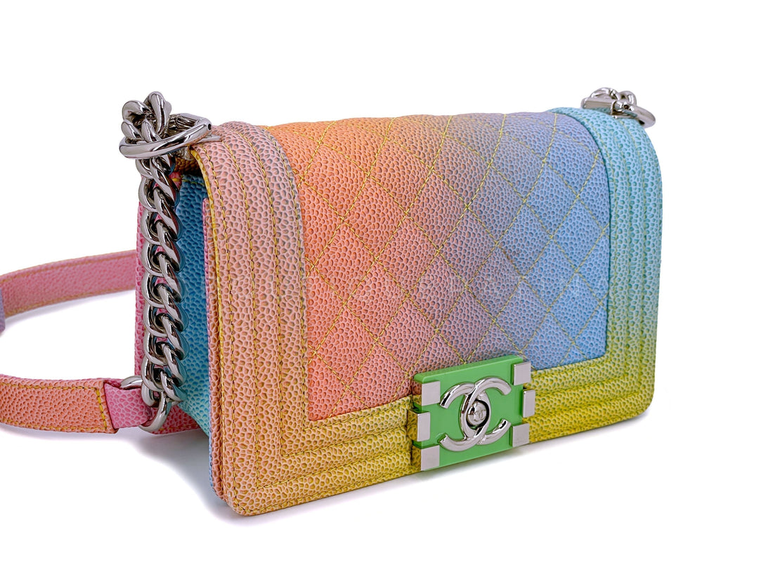 Chanel 17C Rainbow Caviar Coco Cuba Small Boy Flap Bag