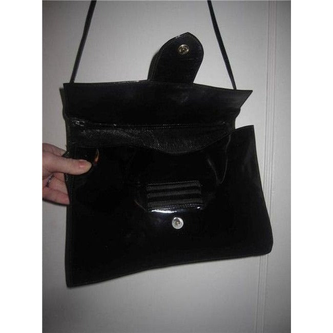 Fendi Vintage Ferragamo Pursesdesigner Purses Black Patent Leather Shoulder Bag