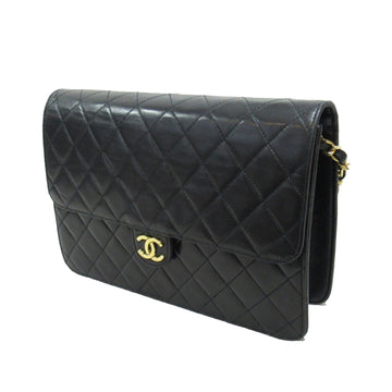 Chanel CC Quilted Lambskin Single Flap Crossbody Bag