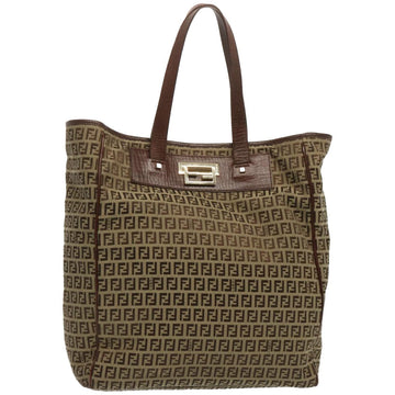 FENDI Zucchino Canvas Hand Bag Brown Auth 67454